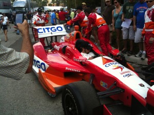 Citgo car being towed to the starting line