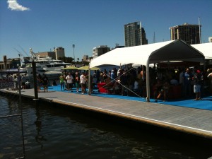 Floating dock watching the St. Pete Grand Prix